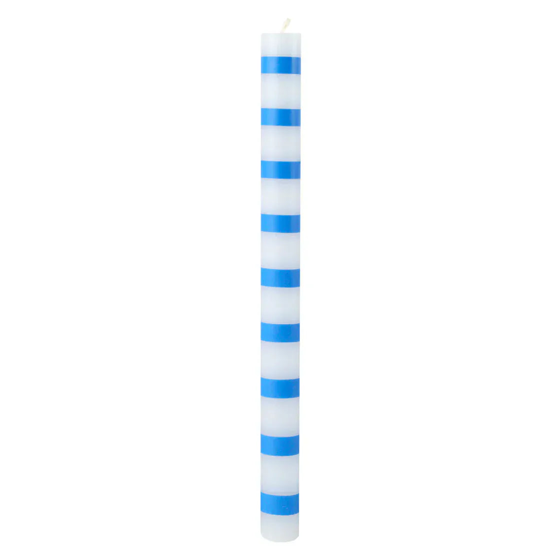 De Lacy at Home Blue White Stripe Dinner Candles