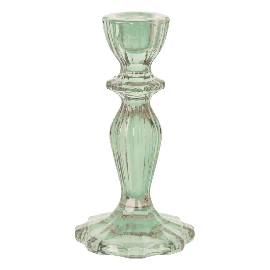 De Lacy at Home Green Glass Candle Holders