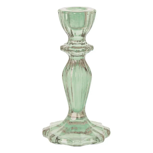 De Lacy at Home Green Glass Candle Holders