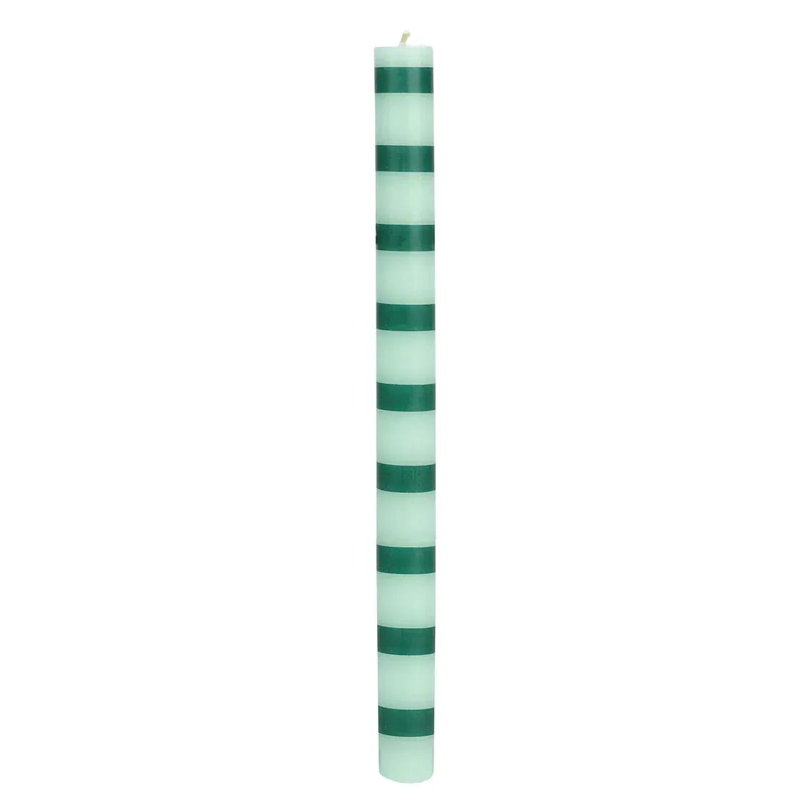 De Lacy at Home Green Stripe Dinner Candles