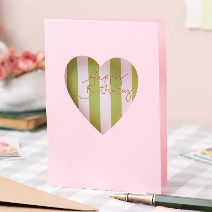 De Lacy at Home 'Happy Birthday' Heart Hand-finished Birthday Card
