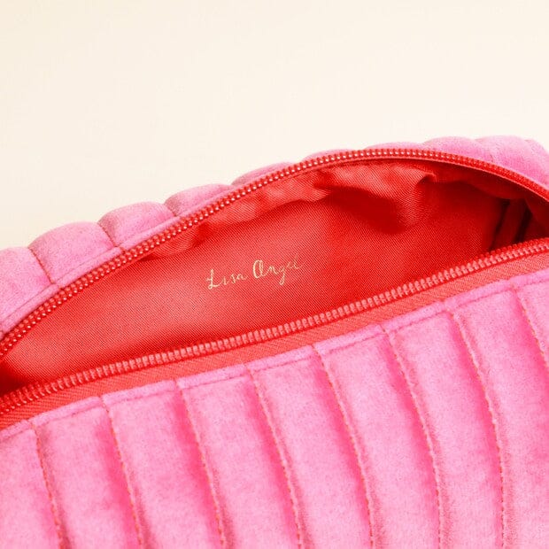 De Lacy at Home Pink With Red Bow Makeup Toiletry Bags